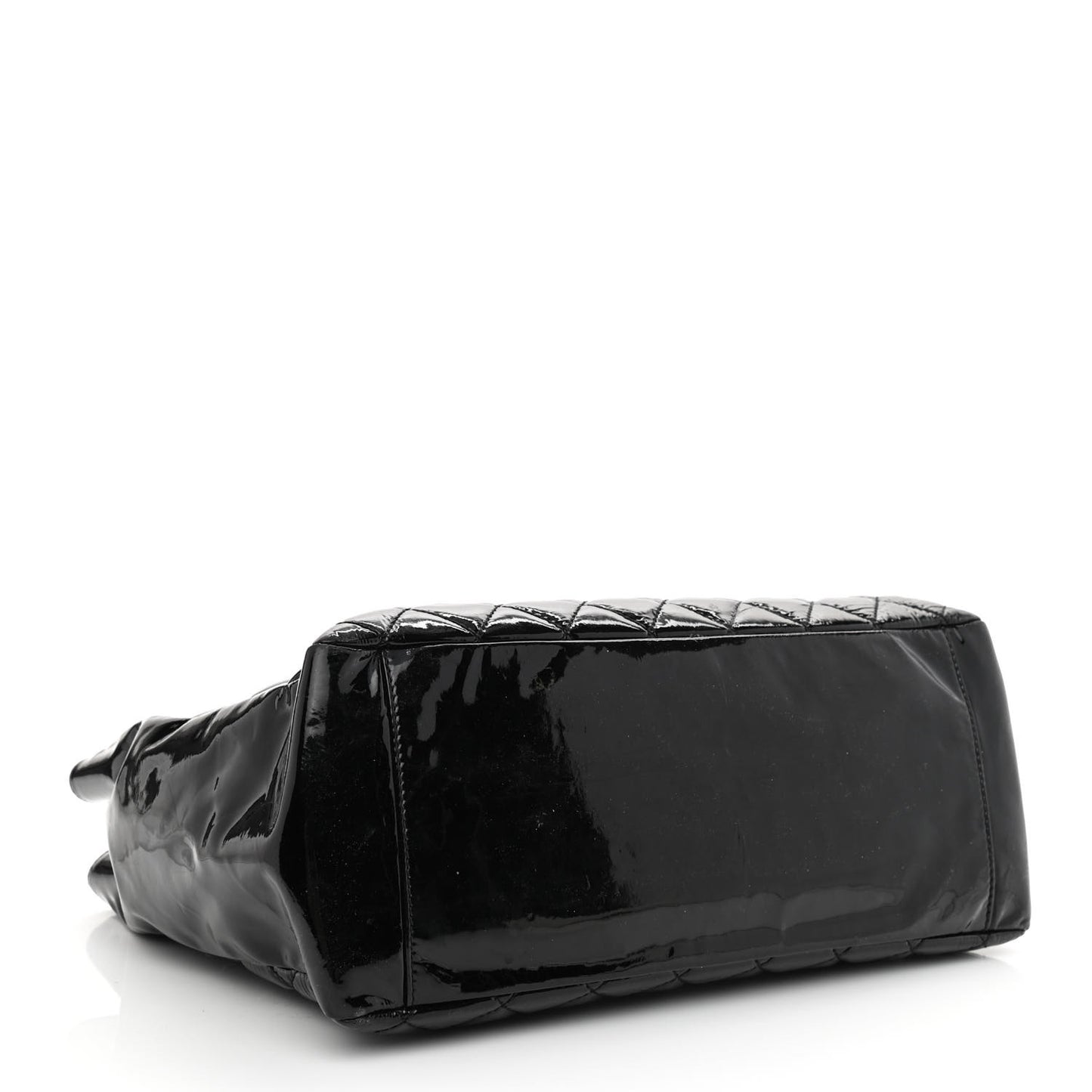 Patent Quilted Grand Shopping Tote GST Black