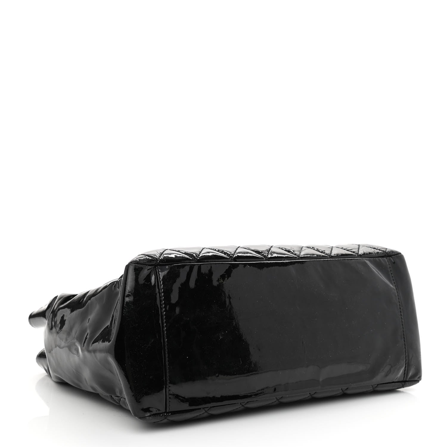 Chanel Patent Quilted Grand Shopping Tote GST Black 4 of 11