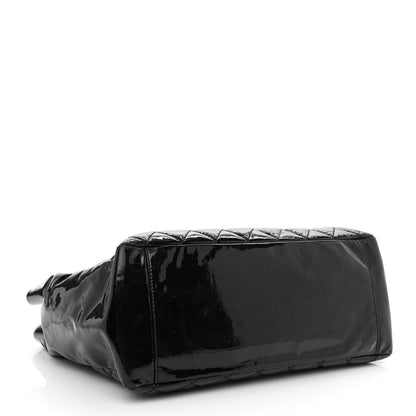 Chanel Patent Quilted Grand Shopping Tote GST Black 4 of 11