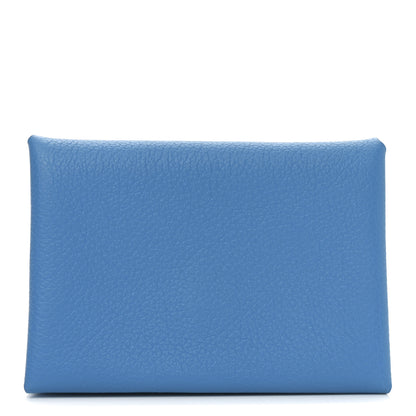 Hermes Evercolor Calvi Duo Card Case Bleu Zanzibar 1 of 7