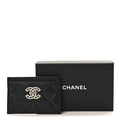 Chanel Caviar Quilted Crystal Card Holder Black 8 of 8