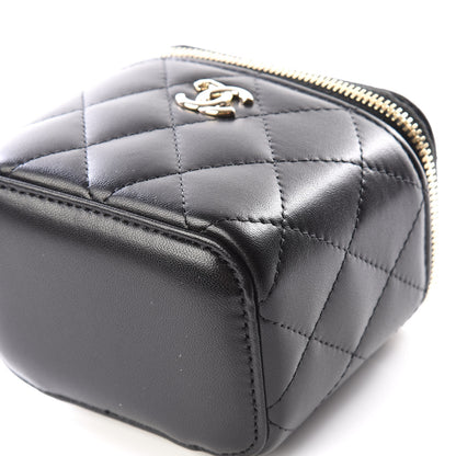 Chanel Lambskin Quilted Mini Vanity Case With Chain Black 6 of 12