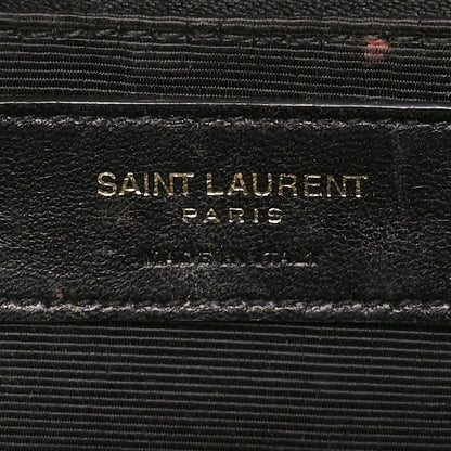 Saint Laurent Grain De Poudre Matelasse Chevron Large Monogram Satchel Lipstick Red 6 of 11