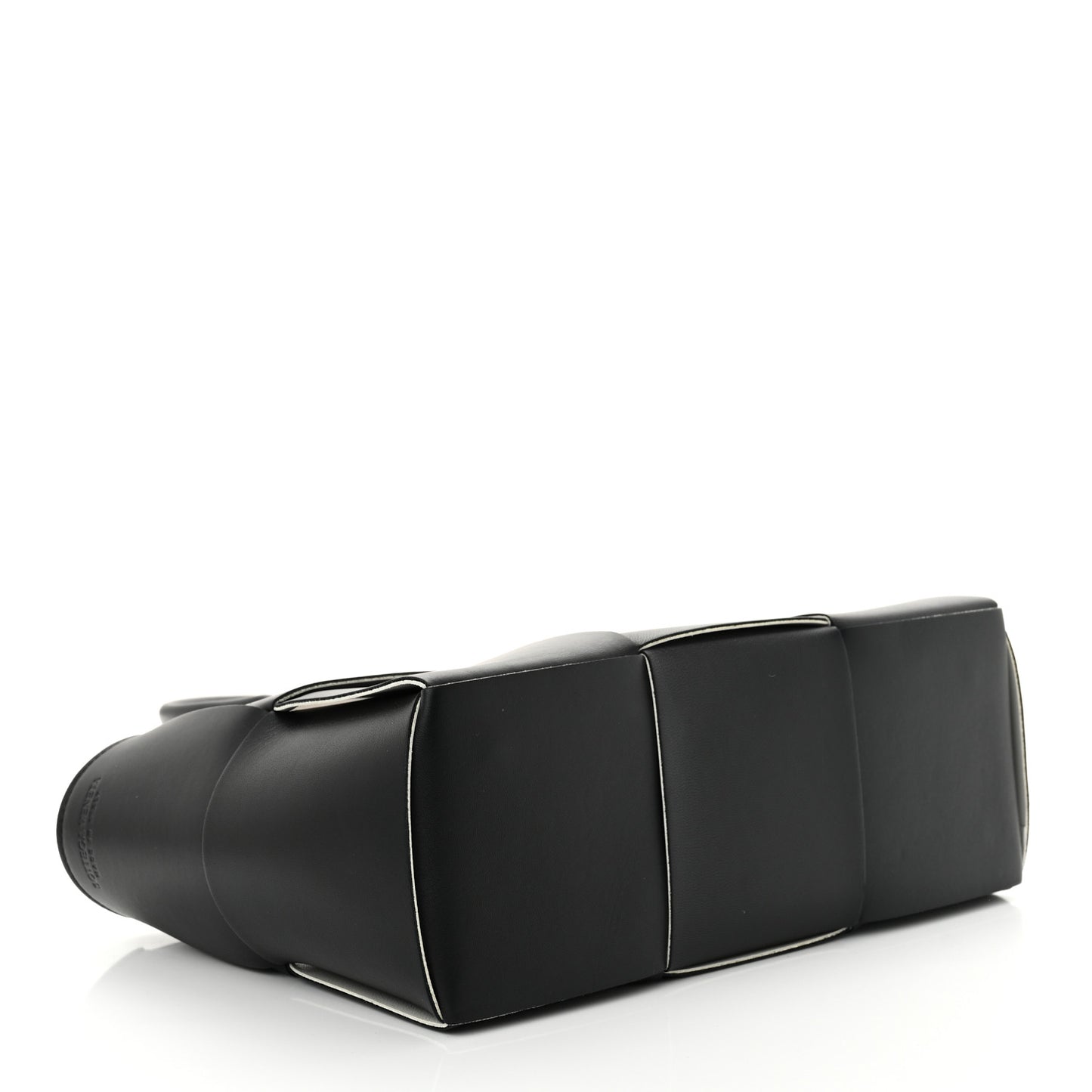 Nappa Maxi Intrecciato Small Arco Tote Black White