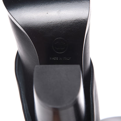 Chanel Calfskin CC Cap Toe Fold Over Boots 38.5 Black 7 of 7