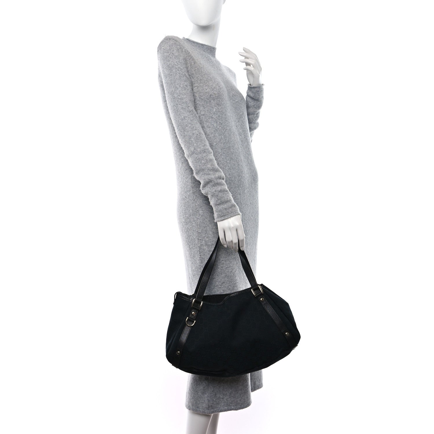Gucci Monogram Medium Abbey Shoulder Bag Black 2 of 11