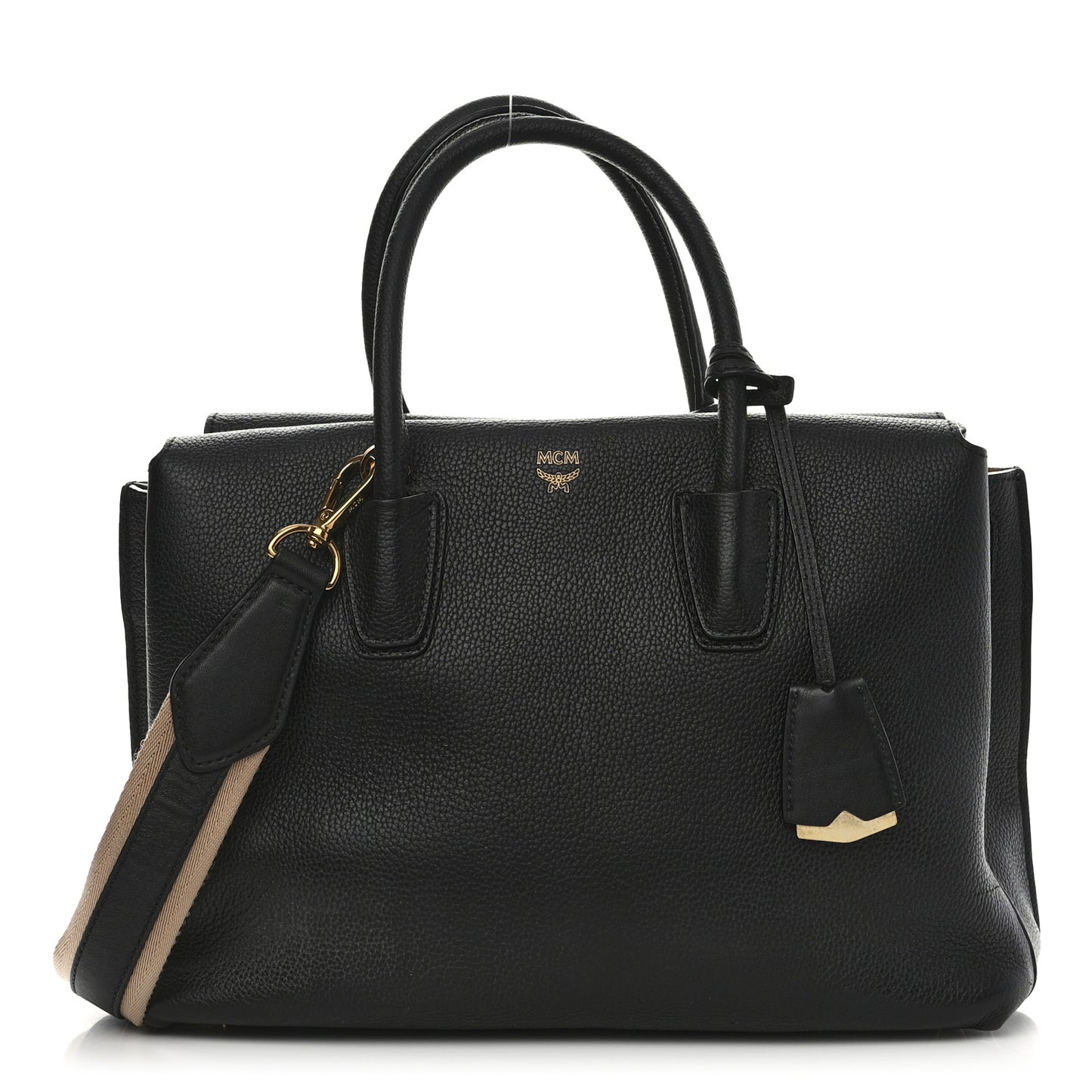 Grained Calfskin Medium Milla Tote Black