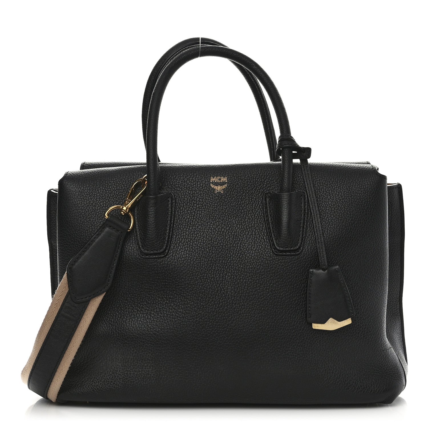 MCM Grained Calfskin Medium Milla Tote Black 1 of 11