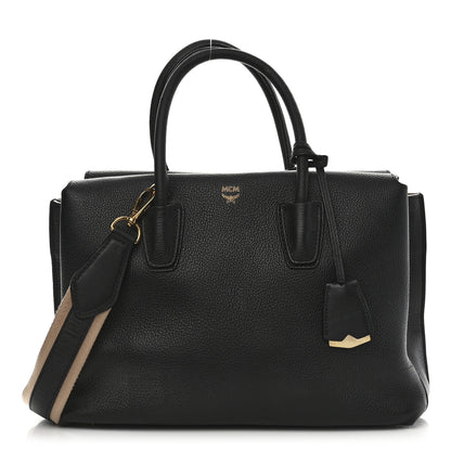 MCM Grained Calfskin Medium Milla Tote Black 1 of 11
