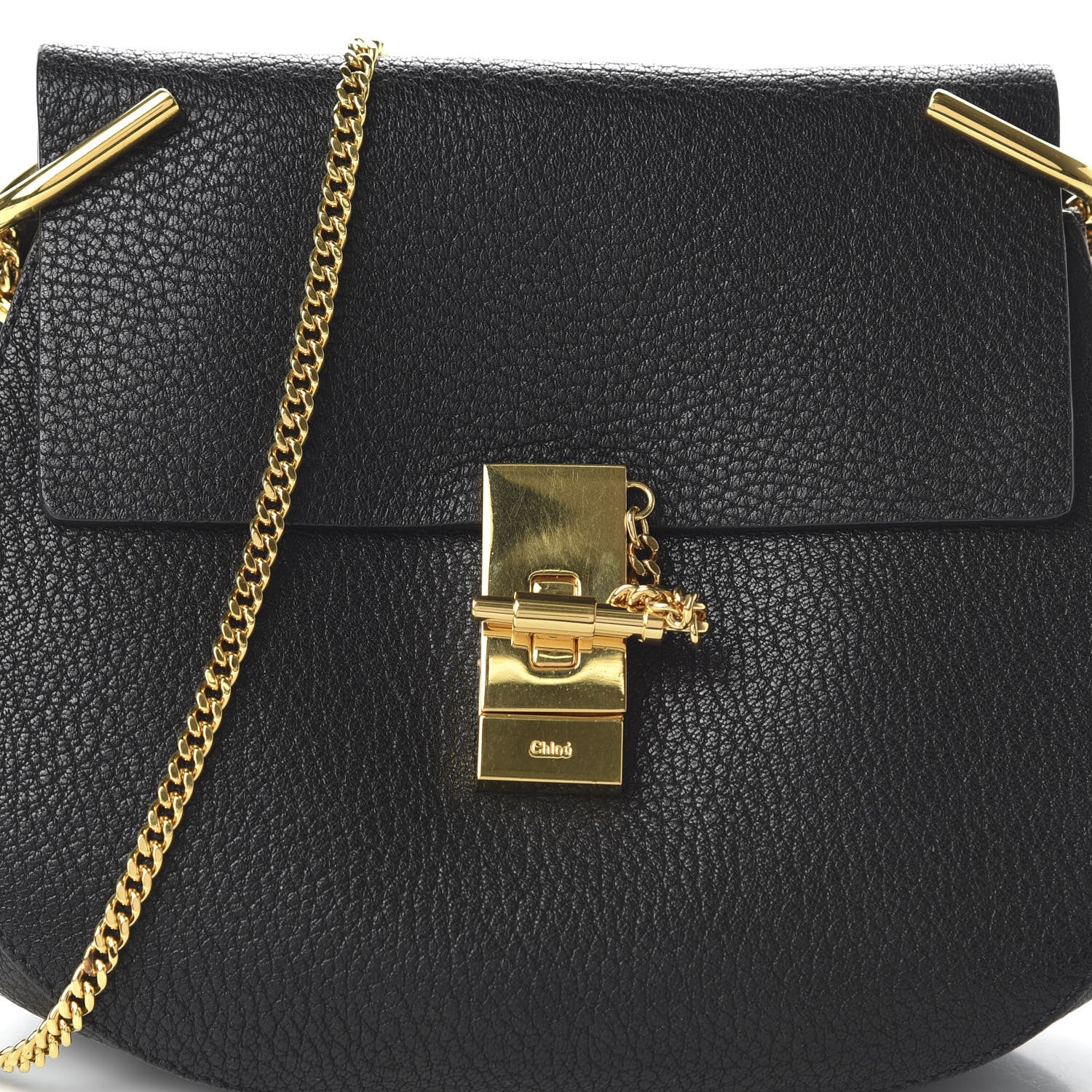 Chloe Grained Lambskin Drew Shoulder Bag Black 9 of 9