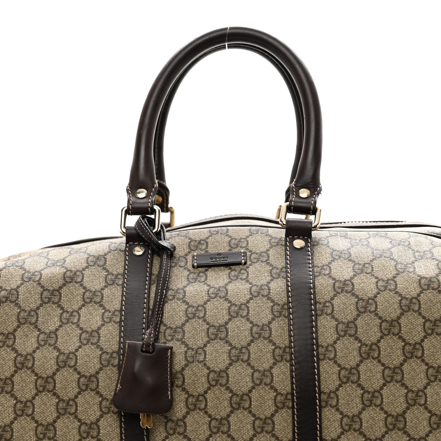 GG Plus Monogram Large Carry On Duffle Bag Brown