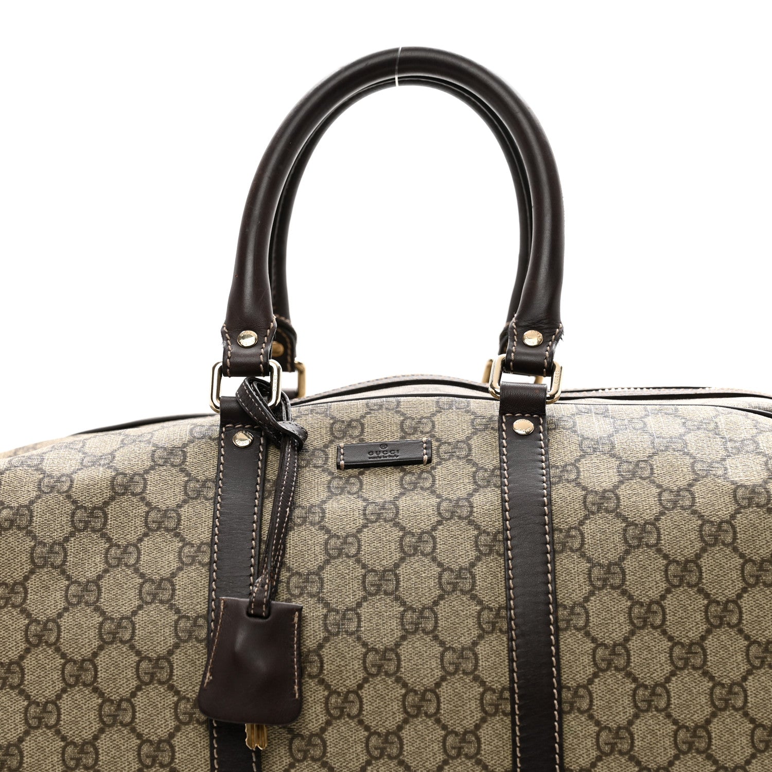 Gucci GG Plus Monogram Large Carry On Duffle Bag Brown 7 of 12