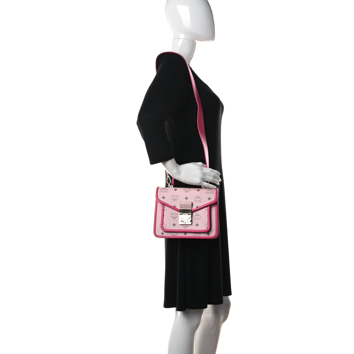 MCM Visetos Small Patricia Satchel Pink 2 of 9