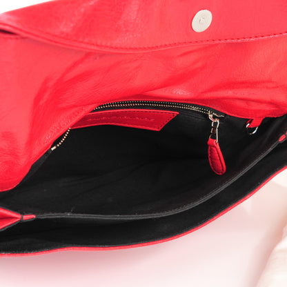 Balenciaga Agneau Giant 12 Silver Hardware Envelope Clutch Rouge Cardinal 7 of 7