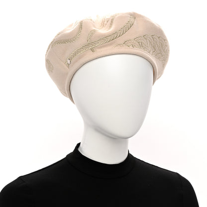 Hermes Cashmere Wool Hat 59 White Casse 4 of 14