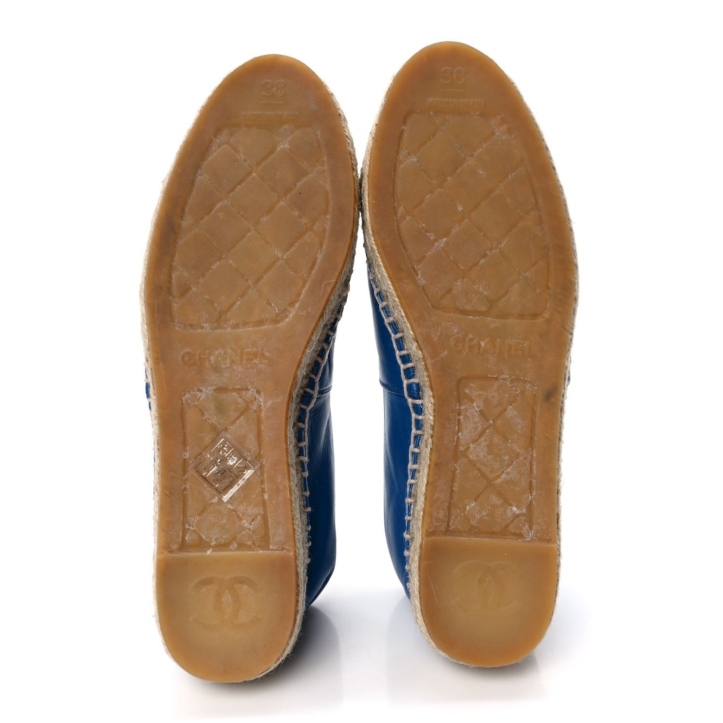 Lambskin CC Espadrilles 38 Blue