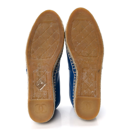 Chanel Lambskin CC Espadrilles 38 Blue 5 of 8