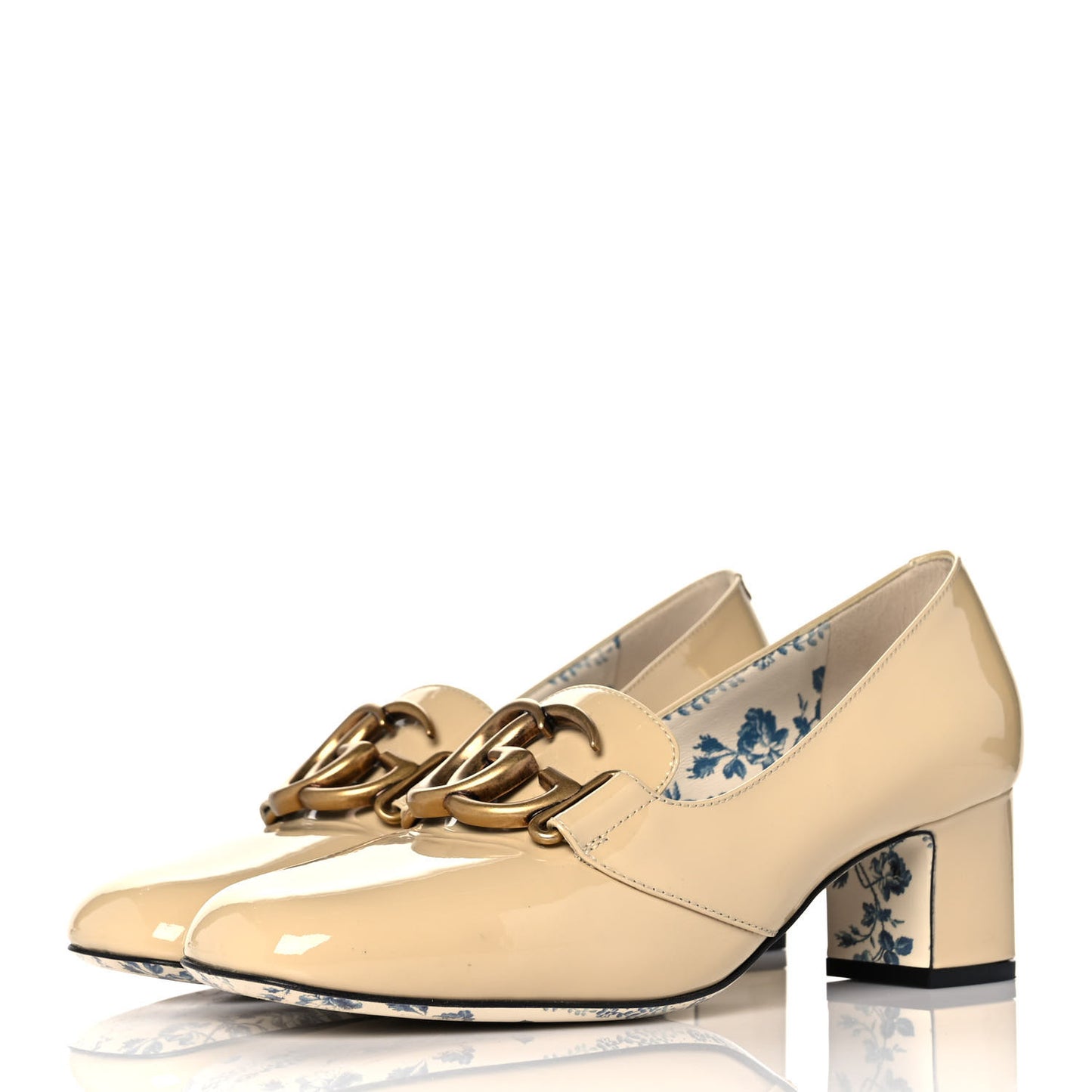 Vernice GG Victoire 55mm Loafer Pumps 37.5 Sand Storm