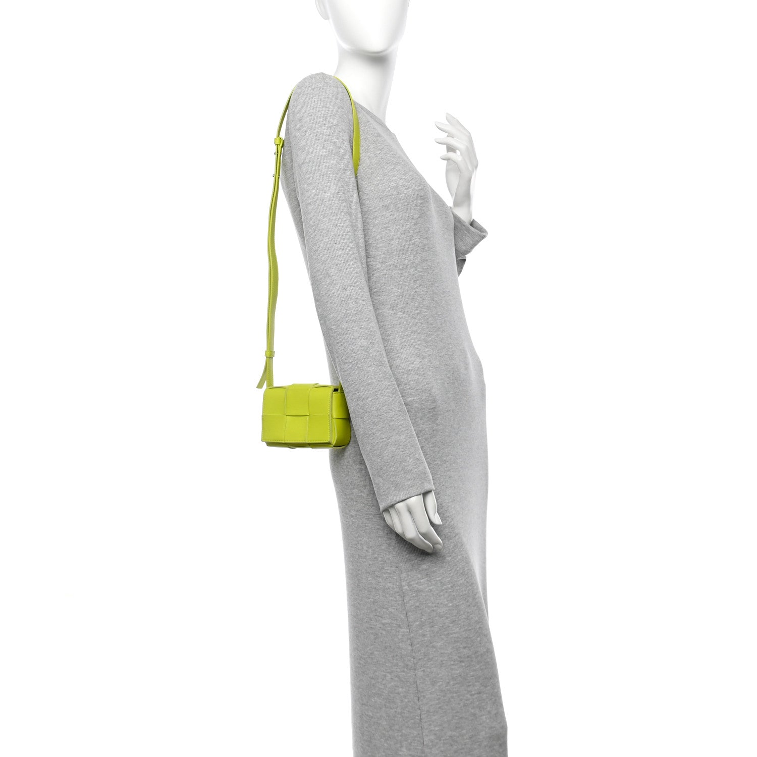 Bottega Veneta Lambskin Maxi Intrecciato Extra Mini Cassette Crossbody Bag Acid 2 of 10