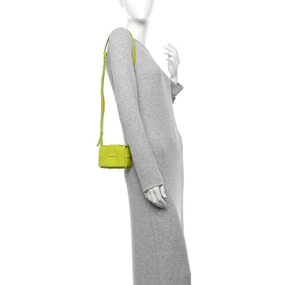 Bottega Veneta Lambskin Maxi Intrecciato Extra Mini Cassette Crossbody Bag Acid 2 of 10