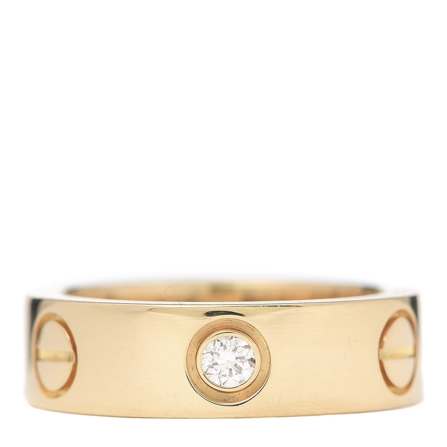 18K Yellow Gold 3 Diamond 5.5mm LOVE Ring 50 5.25