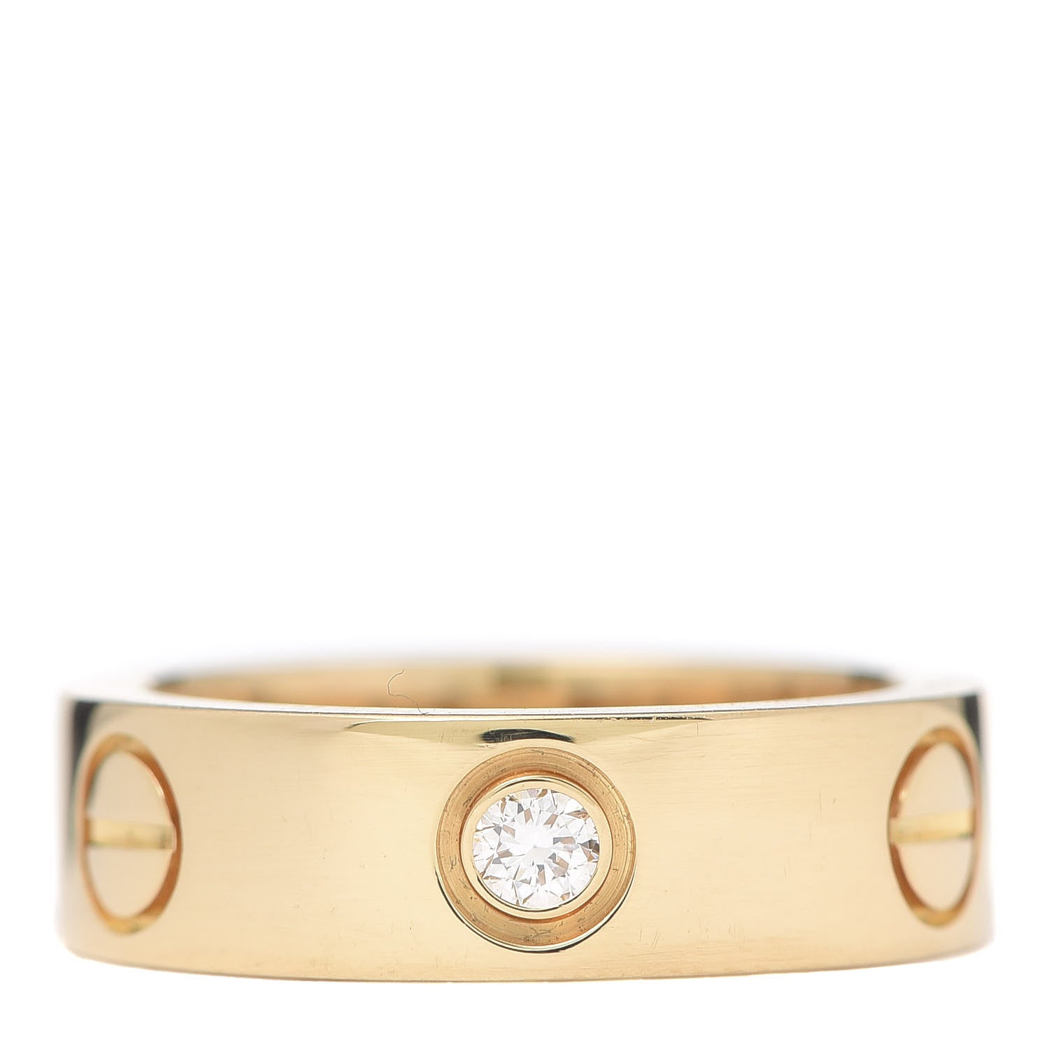 Cartier 18K Yellow Gold 3 Diamond 5.5mm LOVE Ring 50 5.25 3 of 5