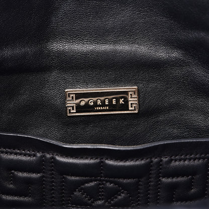 Versace Nappa Ricamo Quilted The Greek Shoulder Bag Black 5 of 10