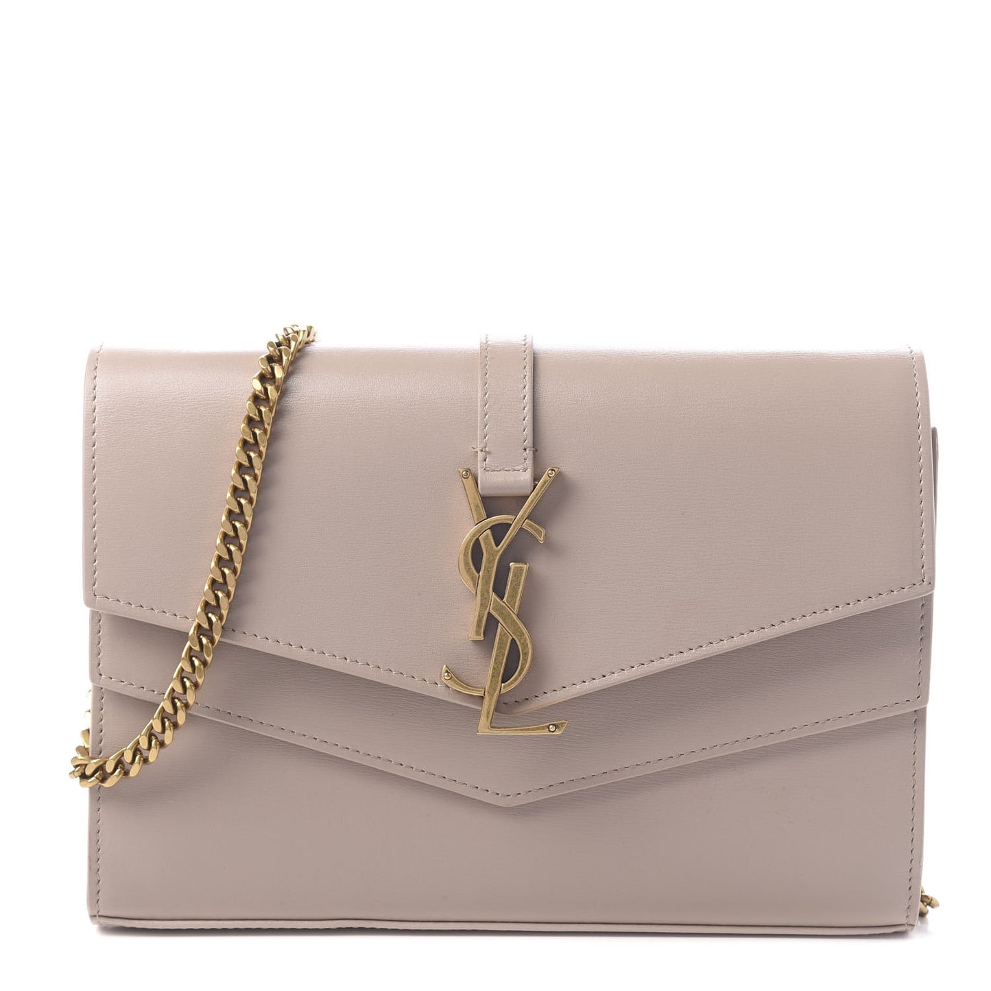 Smooth Calfskin Sulpice Monogram Chain Wallet Light Natural