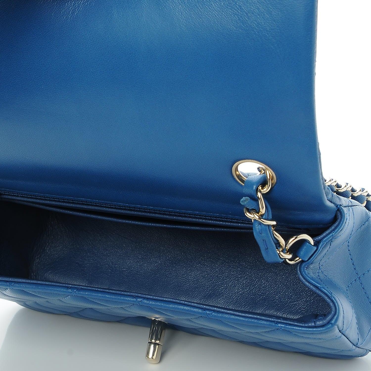 Chanel Lambskin Quilted Mini Rectangular Flap Blue 5 of 8