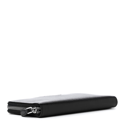 Prada Saffiano Triangle Zip Around Wallet Black 5 of 8