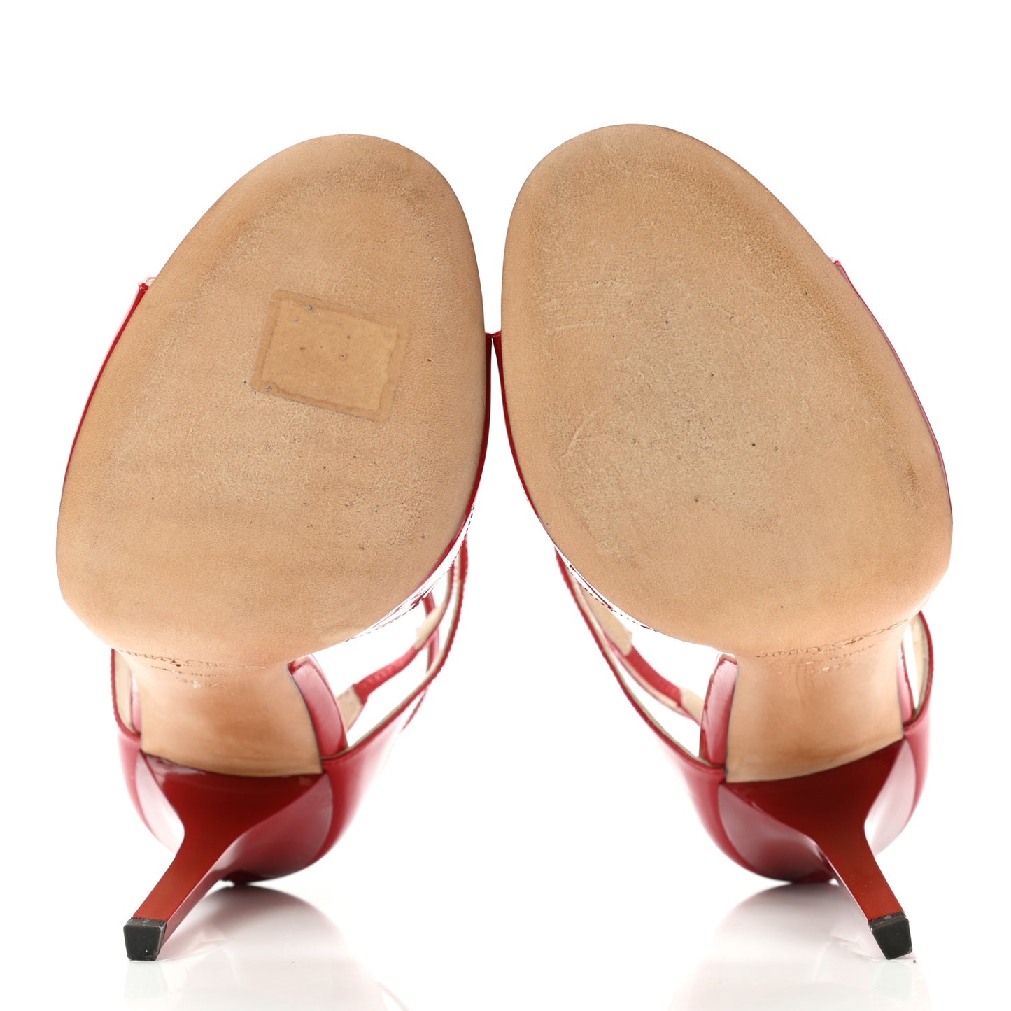 Patent Calfskin Lance Sandals 39.5 Red