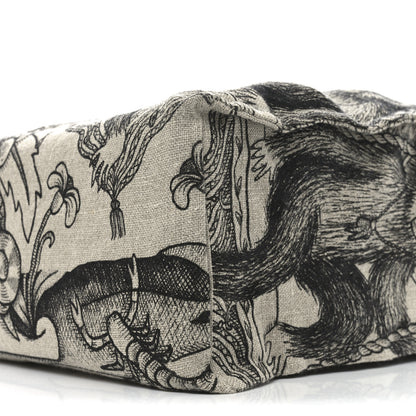Gucci X JAYDE FISH Linen Garden Vertical Tote Black Beige 9 of 9