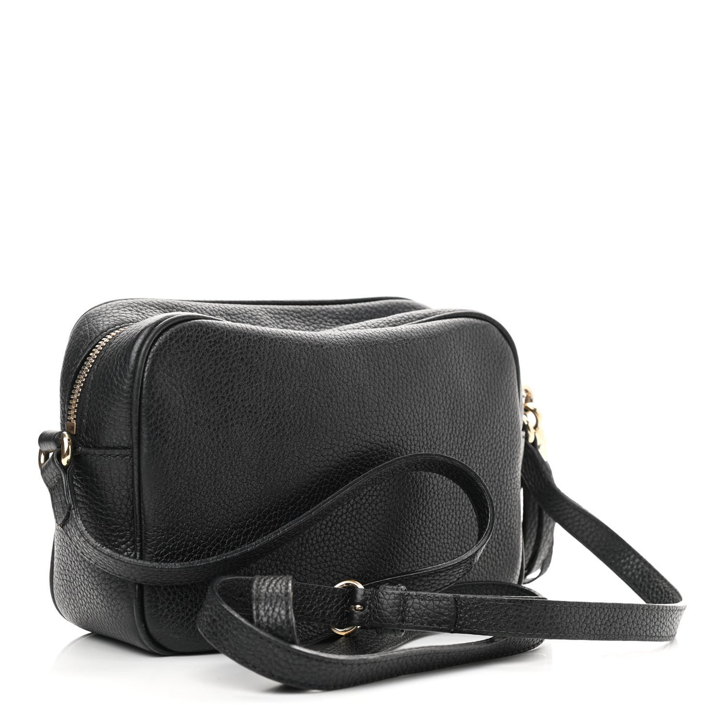 Pebbled Calfskin Small Soho Disco Bag Black