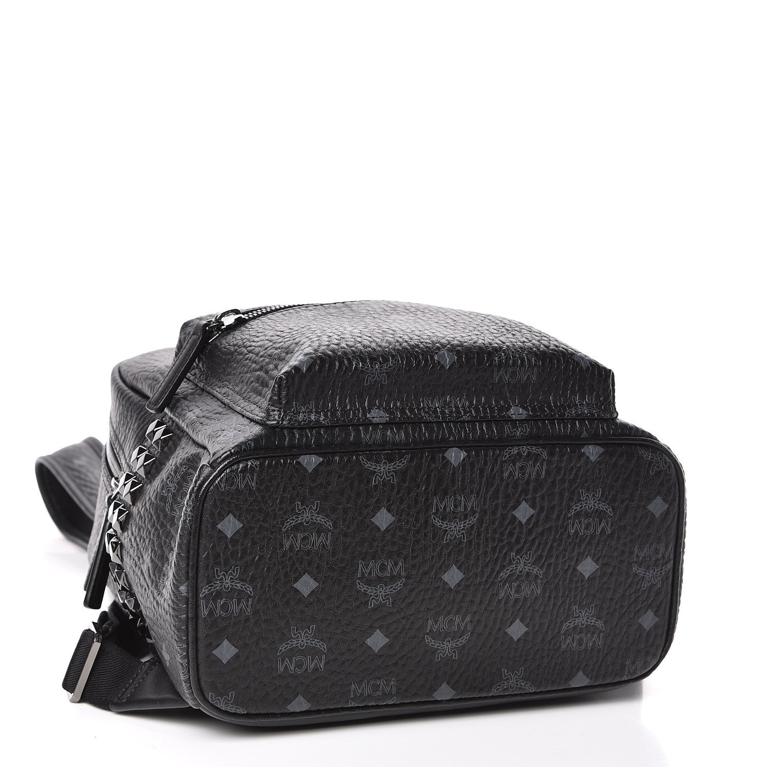 MCM Visetos Small Side Stud Stark Backpack Black 4 of 10