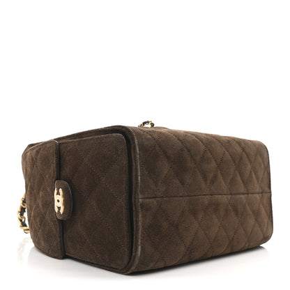 Chanel Suede Quilted Small Chanel 25 Handbag Dark Brown 4 of 11