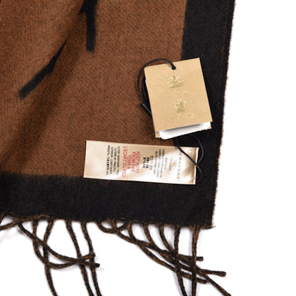 Burberry Wool Cashmere Logo Scarf Camel 4 of 4