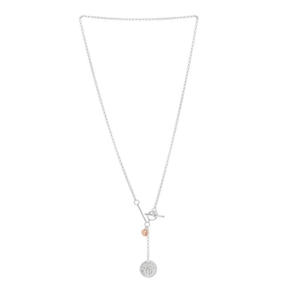 Hermes Sterling Silver 18K Rose Gold PM Ex-Libris Pendant Necklace 3 of 6