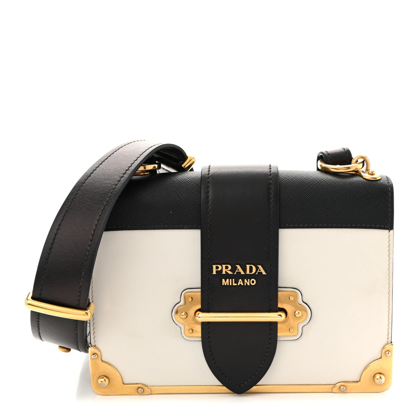 City Calf Saffiano Cahier Bag Talco Black