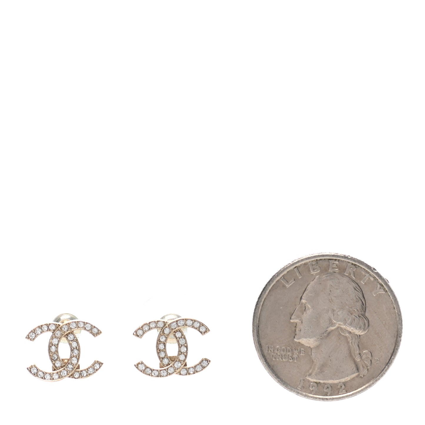 Crystal CC Earrings Gold