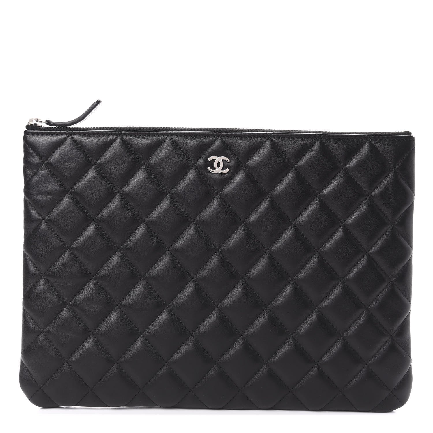 Chanel Lambskin Quilted Large Cosmetic Case Black 1 of 8