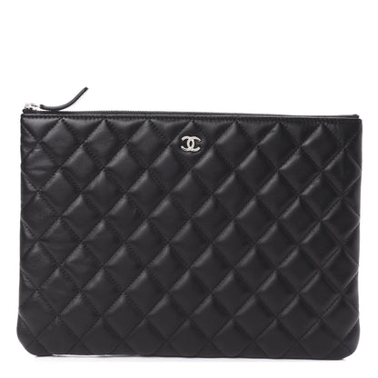 Chanel Lambskin Quilted Large Cosmetic Case Black 1 of 8