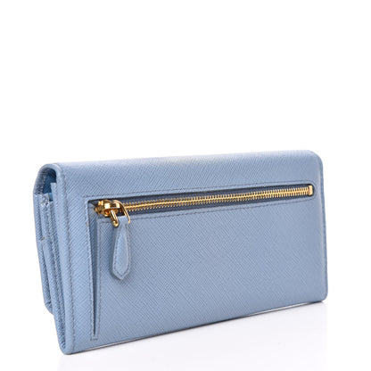 Prada Saffiano Metal Continental Flap Wallet Aviazione 3 of 11