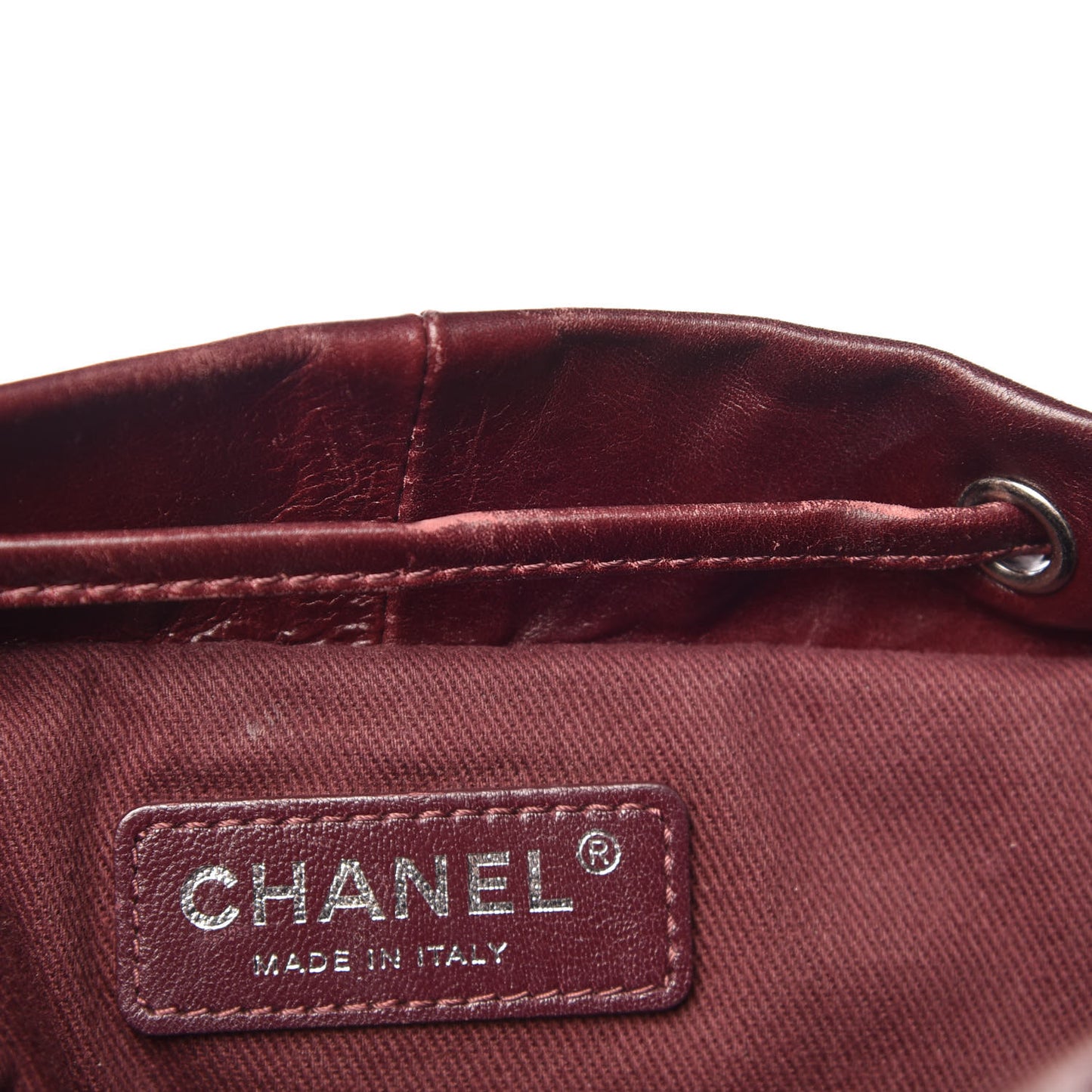 Glazed Calfskin Quilted Large Salzburg Backpack Burgundy
