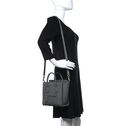Celine Drummed Calfskin Nano Luggage Amazone 2 of 10