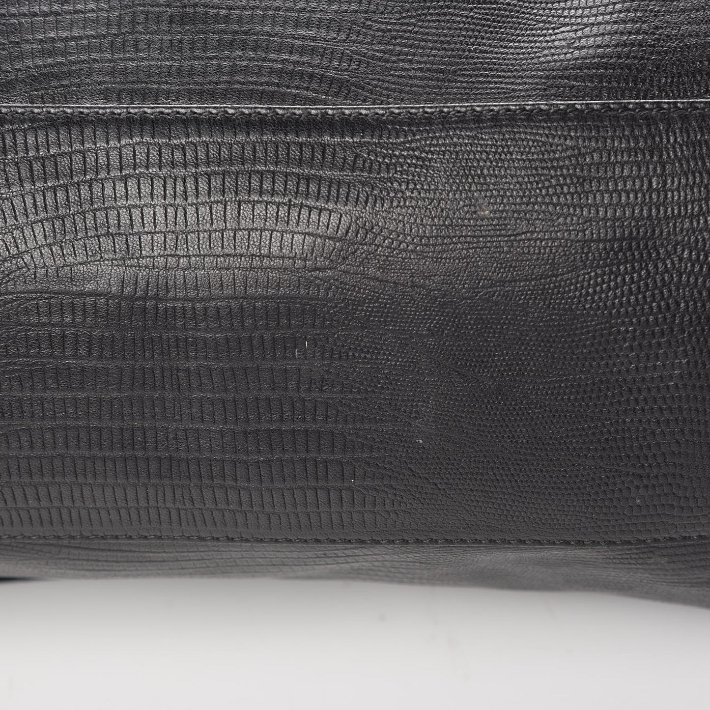 Agneau Lizard Embossed Classic Hardware City Black