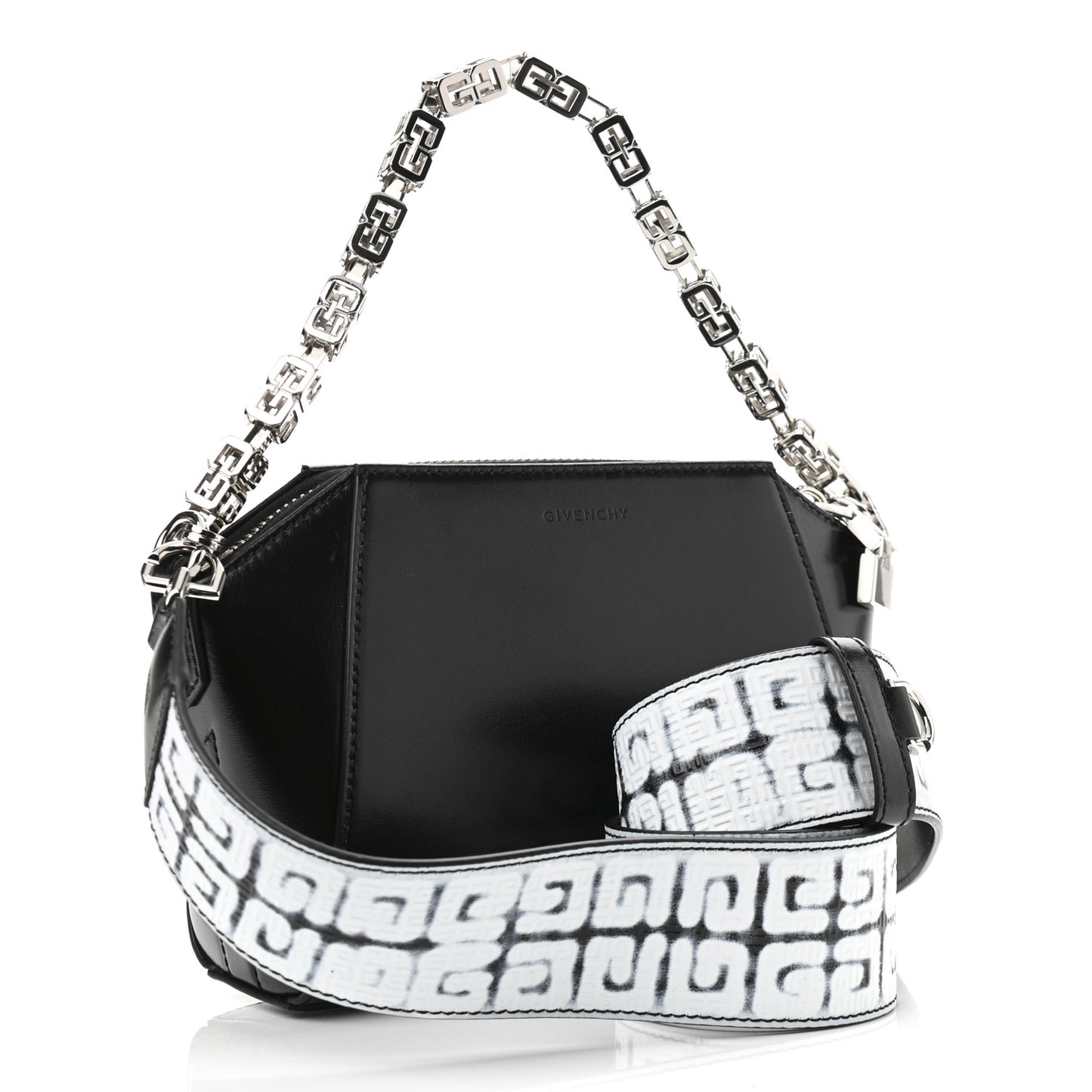 X CHITO Box Calfskin 4G Printed XS Graffiti Antigona Black White