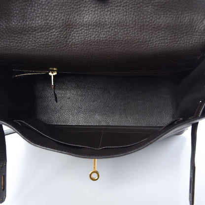 Hermes Taurillon Clemence Kelly Retourne 32 Chocolate 12 of 41