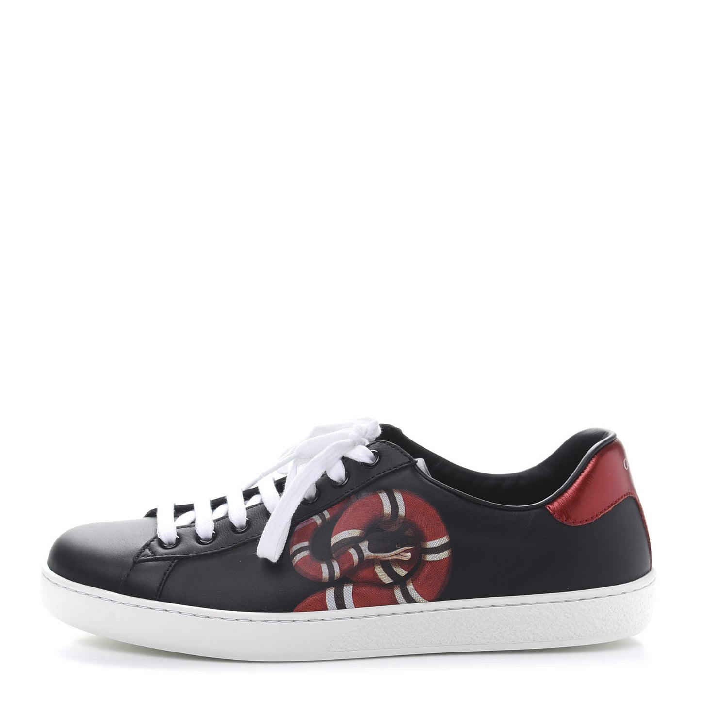 Calfskin Kingsnake Mens Ace Sneakers 8.5 Black Multicolor