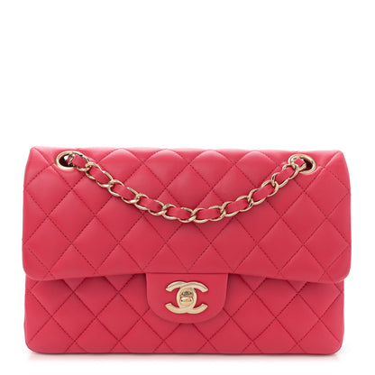 Chanel Lambskin Quilted Small Double Flap Dark Pink 1 of 10