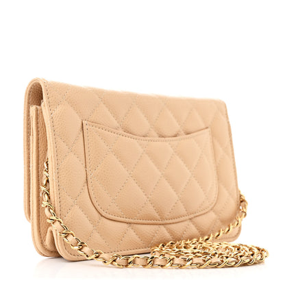 Chanel Caviar Quilted Wallet on Chain WOC Beige 3 of 11